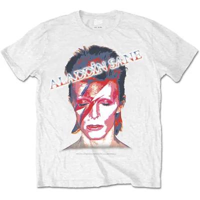 Buy David Bowie Aladdin Sane Flash Official Mens White T-Shirt Retro Vintage Ziggy • 13.95£
