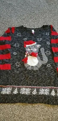 Buy Simple Ladies Pussycat Christmas, New Year  Jumper, Sweatshirt. • 14.99£