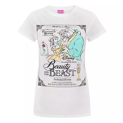 Buy Disney Womens/Ladies Beauty And The Beast Poster T-Shirt NS4284 • 14.15£