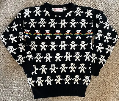 Buy Vintage 80s Eclipse All Over Rainbow Bear Knit Sweater Women M Novelty • 66.14£