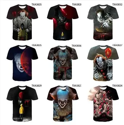 Buy Kid's Stephen King's It Pennywise Short Sleeve T Shirt Moisture Wicking Tee Tops • 12.09£