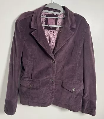 Buy Lady Hathaway Corduroy Jacket  Size Medium Women’s Purple Chest 38 Inch • 8.99£