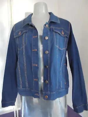 Buy Ladies Max Jeans, Denim Jacket Pockets Blue Collared Size Xl • 7.99£