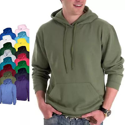 Buy Mens Hoodie Hooded Sweatshirt Classic Pullover Hoody - SPORT WORK CASUAL JUMPER • 17.99£