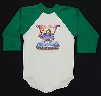 Buy Rare Vintage Masters Of The Universe Skeletor Raglan T Shirt 70s 80s Youth SZ M • 31.49£