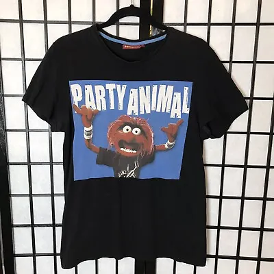 Buy Animal T-shirt Muppet Black 80s 90s Retro Tee Drummer Funny Medium Uk • 8.49£