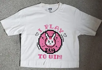 Buy Overwatch Play To Win D.Va Blizzard T-Shirt Pink White Rabbit Cropped Size L 14 • 7£