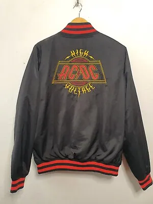 Buy AC/DC High Voltage Bomber Jacket Mens Size Medium Red Black Band Merch Rock And • 104.71£