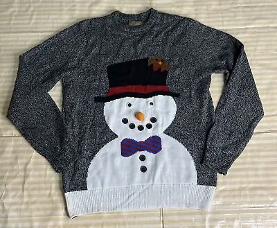 Buy Next Mens Grey Snowman Christmas Jumper Size Medium • 11.99£