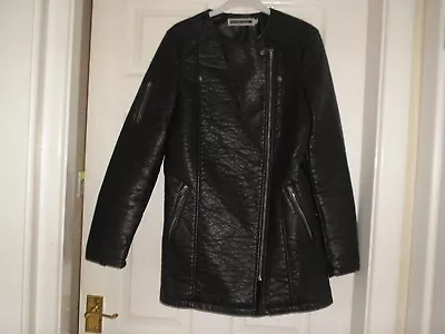 Buy Noisey May Ladies Pu Faux Leather Black Jacket Size M Used • 18£