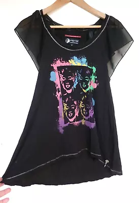 Buy ANDY WARHOL By PEPE JEANS LONDON Black MARILYN MONROE T Shirt Size S Size 8 10 • 13.99£