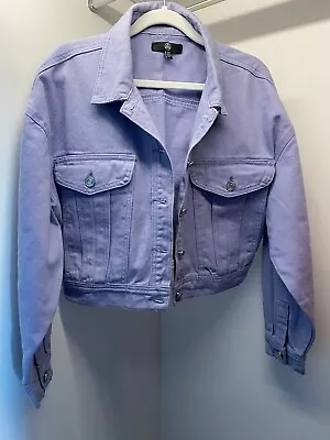 Buy Missguided Lilac Denim Buttoned Ladies Jacket Size 6 • 19£