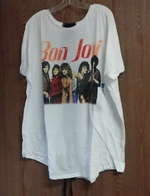 Buy Rue + 2X Bon Jovi Ban Merch White Shirt • 16.32£