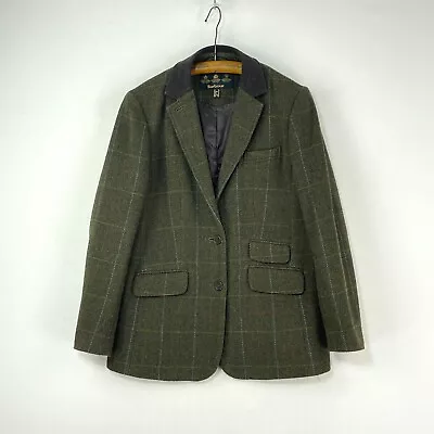 Buy Barbour Shire Tweed Jacket Womens 14 16 Green Check Wool Hacking Hunting • 59£