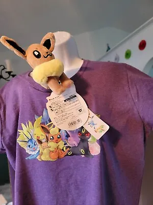 Buy Ladies Pokemon Tshirt Size XL New Bonus Plush Eevee • 27.40£