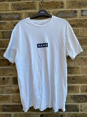 Buy Vans T-Shirt Mens Size Large Slim Fit White Black Front Logo Short Sleeves • 13.99£