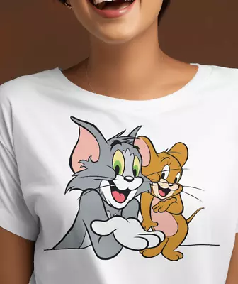 Buy Tom And Jerry Cartoons Characters Funny Cat And Mouse Unisex T Shirt Gift Tee To • 10.99£