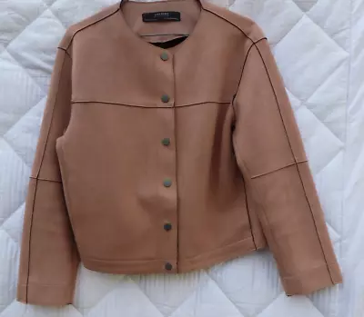 Buy Zara Basic Ladies Leather Look Jacket Medium Salmon • 3£