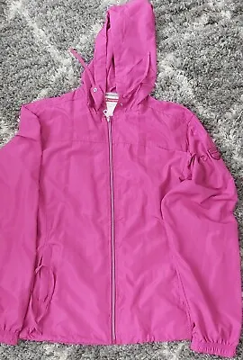 Buy Champion Windbreaker Softshell Hooded Jacket Womens  XXL Dark Pink/cerise Zip Up • 14.47£