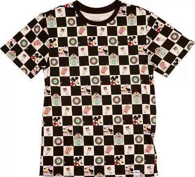 Buy Loungefly Disney Mickey And Minnie Date Night Diner Checkered Unisex T-SHIRT • 30£
