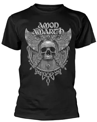 Buy Officially Licensed Amon Amarth Grey Skull Mens Black T Shirt Classic Tee • 16.95£