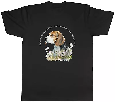 Buy Beagle Mens T-Shirt Pet Dog Lover Guardian Angel Tee Gift • 8.99£