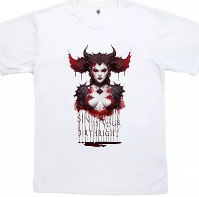Buy Diablo Lilith T-Shirt D4 Merch White Design Perfect Gift Gaming Breathable • 18.99£