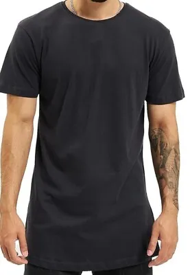 Buy Urban Classics T-Shirt Shaped Long Tee Navy • 12.95£