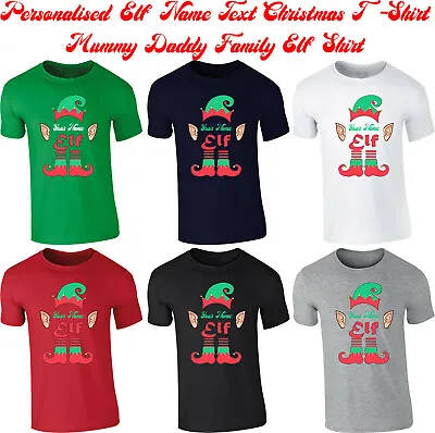 Buy Personalised Elf Name Text Christmas T-Shirt Mummy Daddy Family Elf Name Tee Top • 9.99£