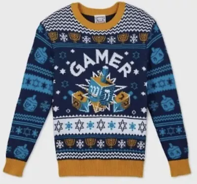 Buy Hanukkah Unisex Boys Gamer Sweater By Well Worn Holiday Sweater NEW Size XS • 12£