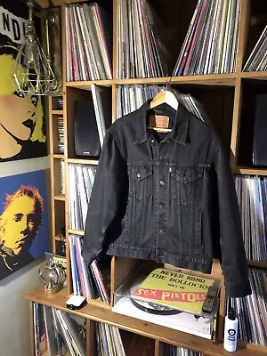 Buy Men’s Levi Trucker Denim Jacket Excellent Condition Generous Small Black • 28.99£