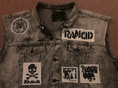 Buy Rancid Punx 20 Years Down Hooligans Punk Rock Denim Cut-Off Battle Jacket 3X-6XL • 170.66£