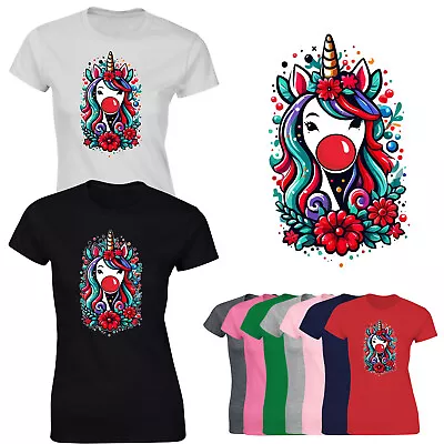 Buy Funny Red Unicorn Ladies T-Shirt Nose Fancy Good Cause Day Womens Gift Tshirt • 8.99£