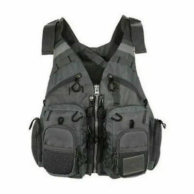 Buy 2in1 Adjustable Multi-pocket Fishing Vest Quick Dry Fishing Waistcoat Lifejacket • 25.99£