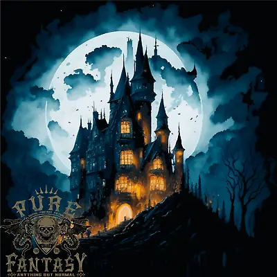 Buy A Haunted Castle Fantasy Halloween Mens T-Shirt 100% Cotton • 10.75£
