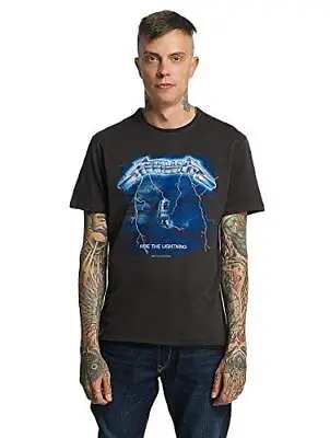 Buy Amplified Men's Metallica-Ride The Lightning T-Shirt XXL Grey (Charcoal Cc) • 22.94£