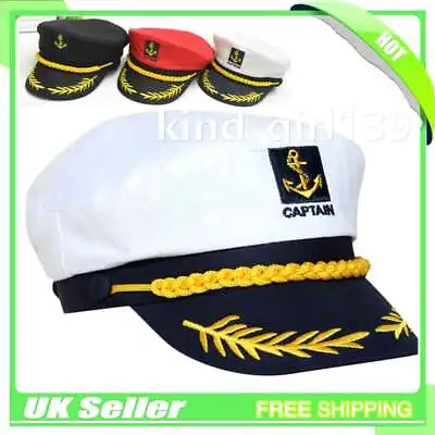 Buy Adults Outdoor Cotton Sailor Ship Boat Captain Hat Navy Marins Admiral Cap &H • 6.38£