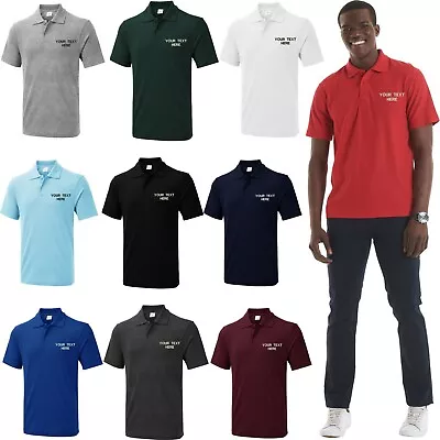 Buy Personalised Embroidered Your Text Ux1 Polo T-shirt, Uniform Work Wear Tee Top • 8.99£