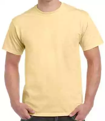 Buy Gildan Shirt Mens Vegas Gold Yellow Ultra Cotton Round Neck Short Sleeve Tee Top • 11.95£
