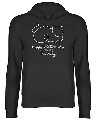 Buy Happy Valentines Day Hoodie Mens Womens From Your Fur Baby Cat Kitten Pet Top • 17.99£