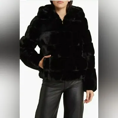 Buy NWT BCBGMaxAzria Faux Fur Bomber Style Jacket With Hood Medium • 212.96£