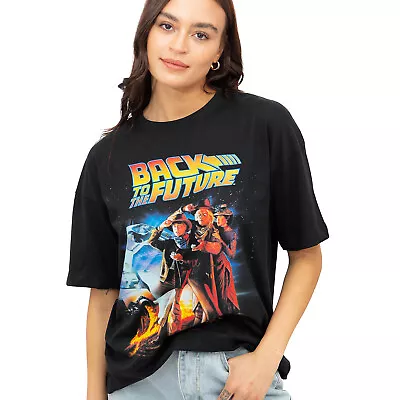 Buy Official Back To The Future Ladies 80s Block Poster Oversized T-shirt Blk S - XL • 13.99£