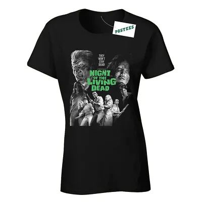 Buy Retro Movie Poster Inspired By Night Of The Living Dead  Ladies Fit DTG T-Shirt • 13.45£