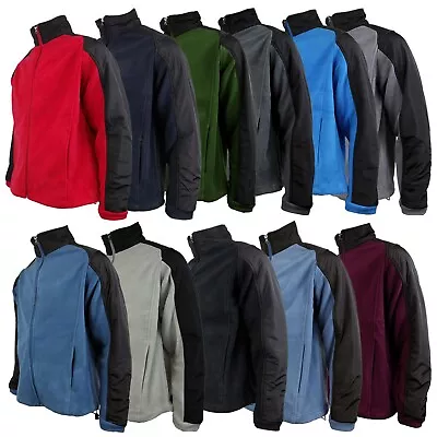 Buy Mens Full Zip Fleece Jacket Anti Pill Polar Contrast Outdoor Warm Work Hiking • 6.99£