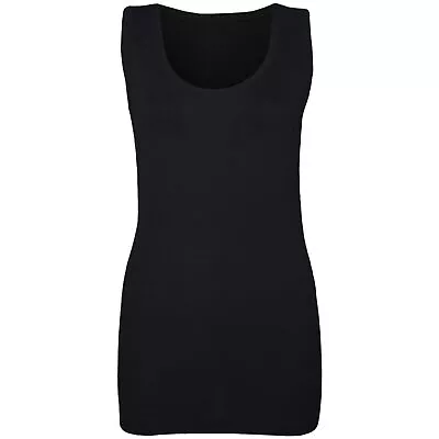 Buy Women Plain Rib Top Stretchy Summer Ribbed Vest T- Shirt Ladies Plus Sizes 8-32 • 6.95£
