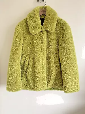 Buy Creenstone Jacket Lime Neon Teddy ~Faux Shearling Pile ~Size 38 = UK Size 12~VGC • 40£