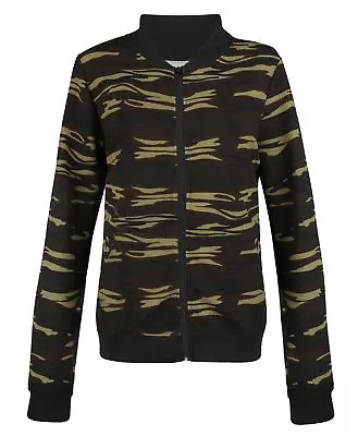 Buy Ladies Active Wear Jacket Women Zip Camouflage Print Sport Curve Top Size L-3XL • 13.98£