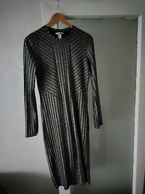 Buy Women Black And Silver Dress Size L  From H&M Nice To Wear During The Christmas  • 21£
