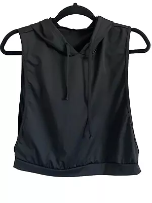 Buy Sleeveless Hoodie Open Sides Activewear Black Size S • 12.24£