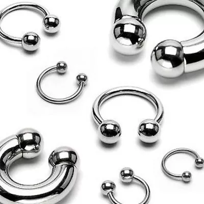 Buy Steel HORSESHOE Piercing Ring Bar Prince Albert Large Heavy Gauge UK SELLER • 3.93£
